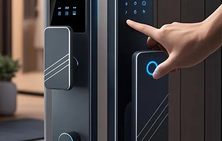 Smart door lock installation video clip